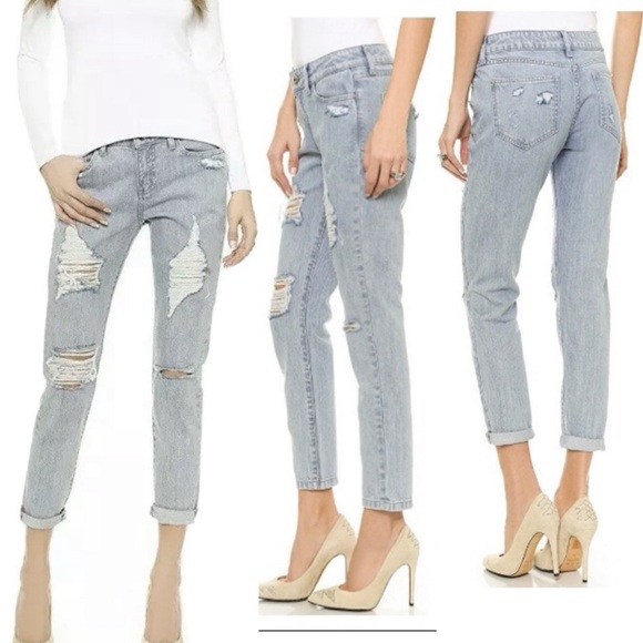 DL1961 Nolita Jeans Women Blue Denim Distressed Size 30 Boyfriend Slouchy Slim - Picture 5 of 16